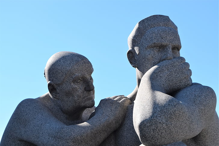 statue, scultura, Oslo, Vigeland, Parco, Norvegia, fogner