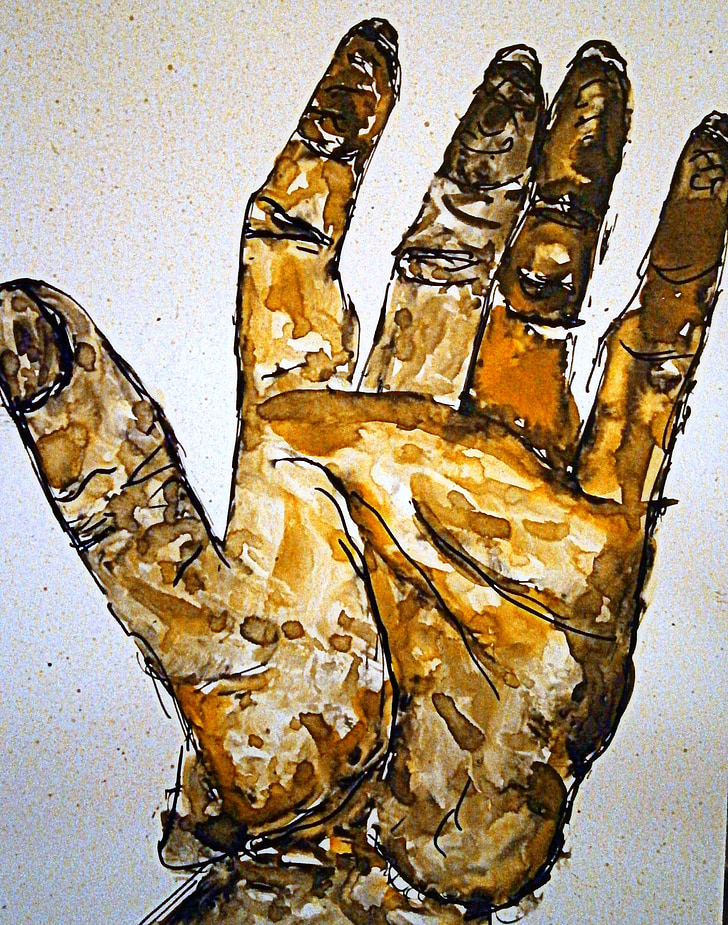 tusche indian ink, watercolour, spring, pen and ink drawing, hand, color, paint