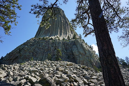 διάβολοι Πύργος, σχηματισμός βράχου, ΗΠΑ, Νότια Ντακότα, Μαύρη hills