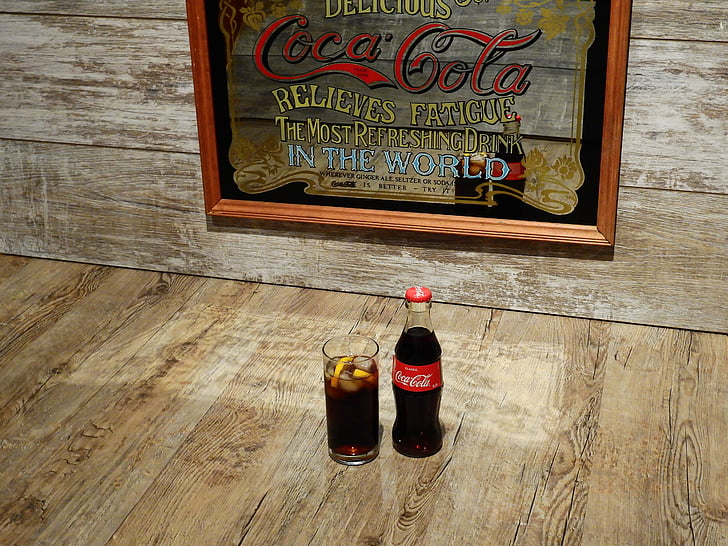 Coca cola, Cola, Coca Cola, annuncio, specchio, vecchio, insegna pubblicitaria