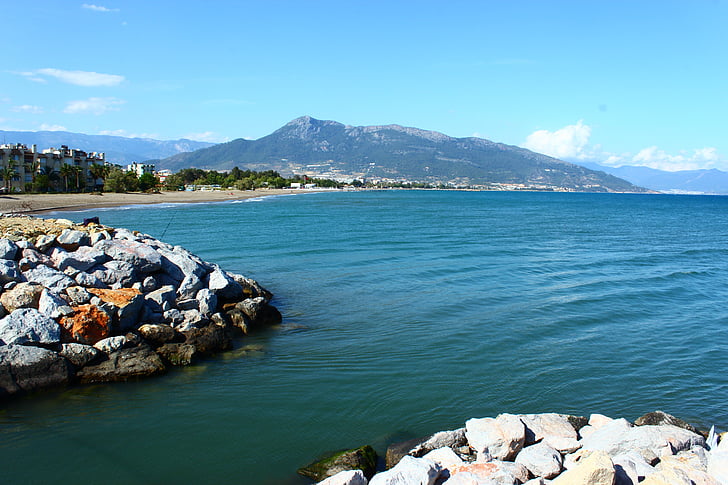 Vidusjūras reģiona, Anamur Mersinas, piekrastes, ainava