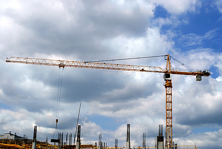 būvniecības crane, Crane, būvniecība, ēka, pilsēta, arhitektūra, debesis