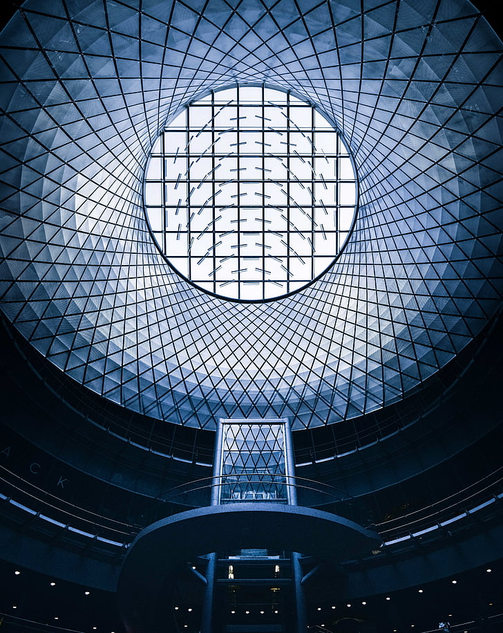 Dome, kattoluukku, arkkitehtuuri, lasi, valo, katto, katto