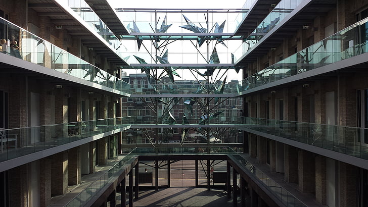 courtyard, hotel, amadi park hotel, amsterdam, architecture, holland, built Structure