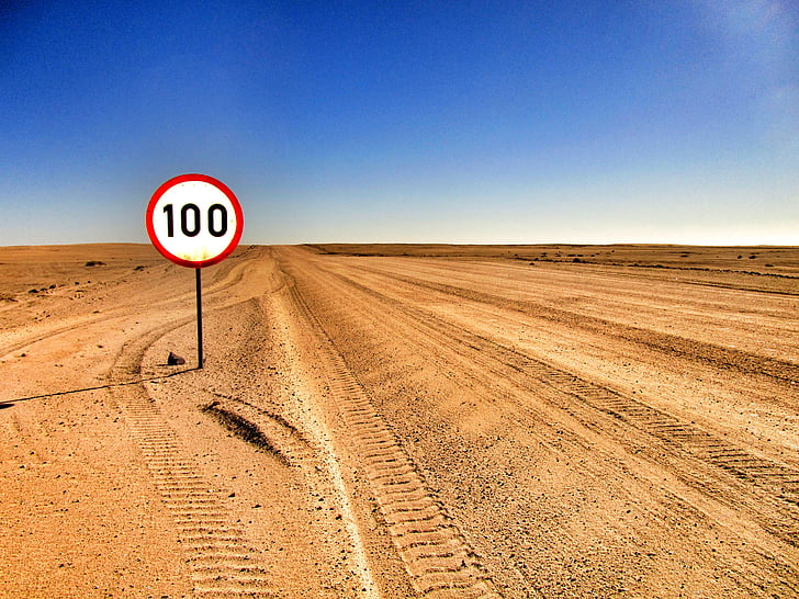 desert, road, sand, sign, sky