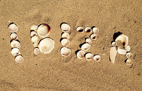 Ibiza, Holiday, helgdagar, ön, Spanien, Sand, ordet