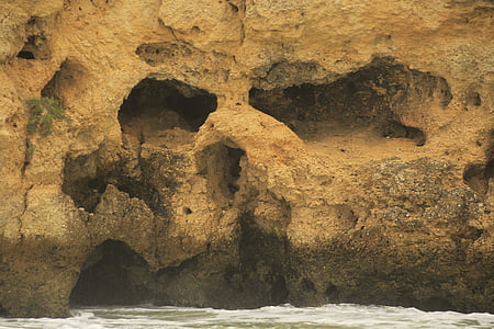 skalle, ansikte, klippformation, Rocks