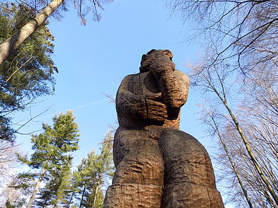 Статуята, дървен материал, скулптура