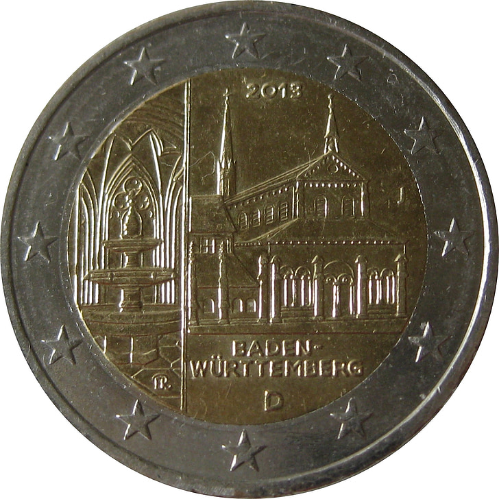 coin, 2 euro, baden würtemberg, 2013