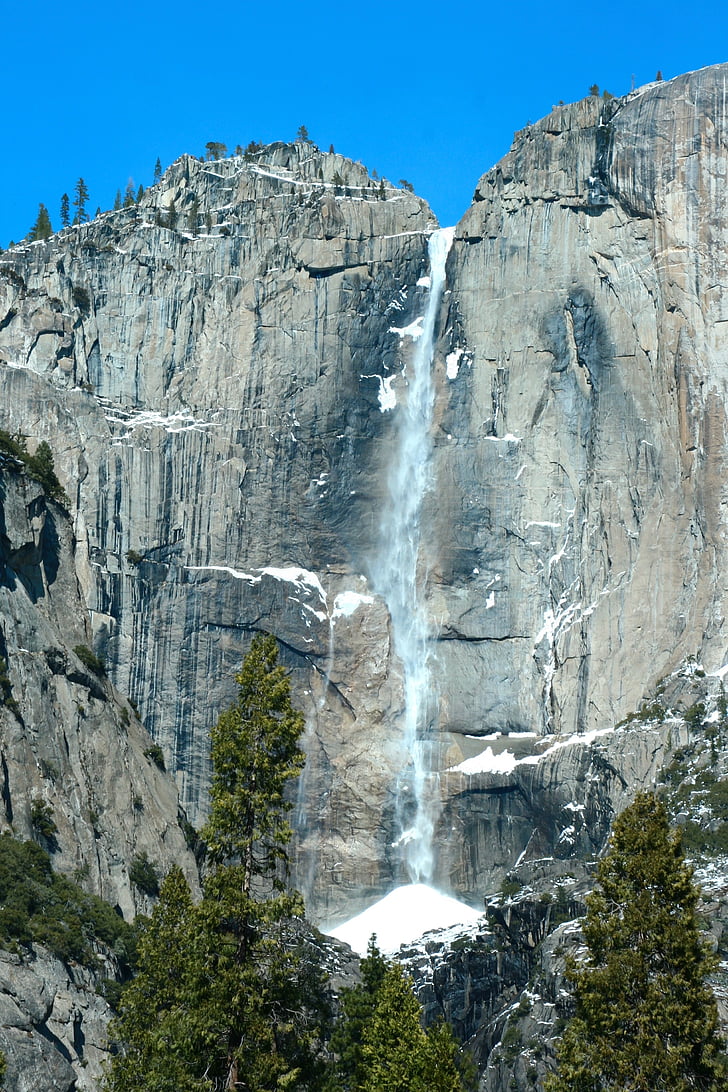 Yosemite, Vodopad, vode, Rijeka, snijeg, dolina, parka
