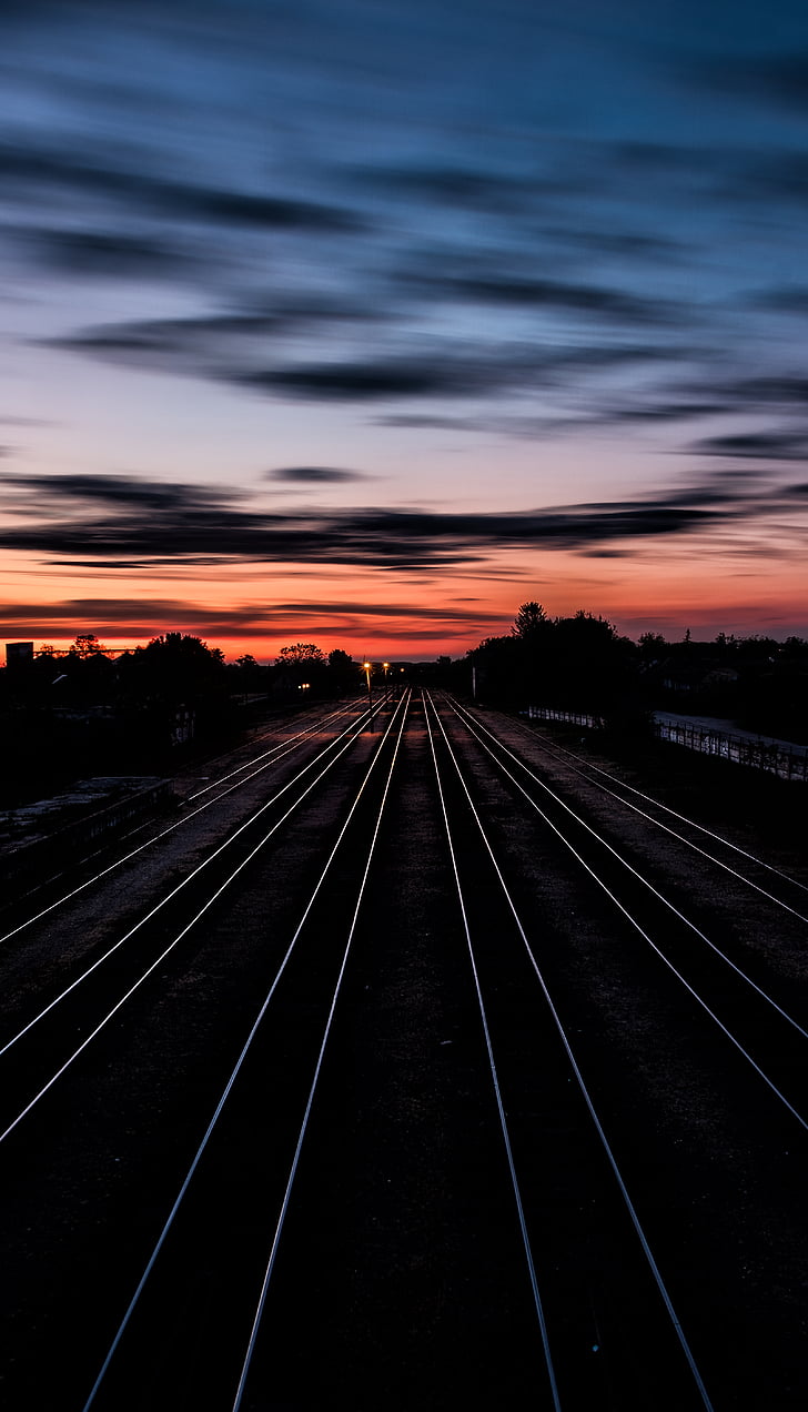backlit, clouds, dark, dawn, dusk, railways, silhouette