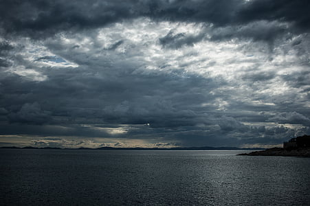 облаците, Гръмотевична Буря, буря, облаци форма, тъмни облаци, Хърватия, тъмно небе