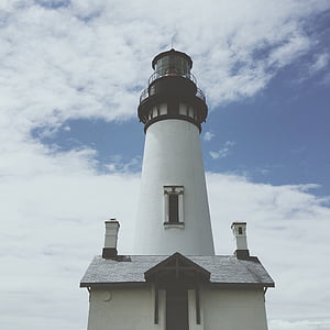 hvid, sort, Lighthouse, dag, tid, arkitektur, Sky