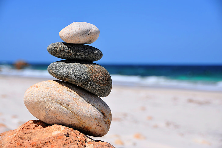balansas, akmenys, jūra, paplūdimys, akmenukas, stabilumo, akmuo - objekto