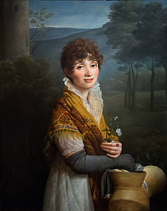 ung kvinne, kvinne, maleri, Oxford, Ashmolean museum, Oxfordshire, billedkunst