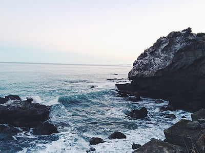 cliff, ocean, rocks, rocky, sea, sky, water