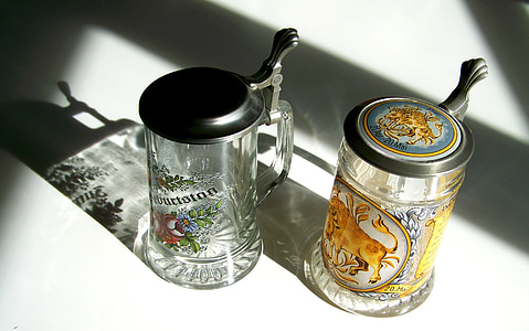 Beer cup, glas, ljus skugga
