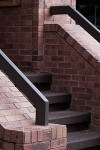staircase, brick, stairs, steps, wall, stairway, architecture