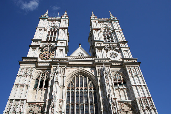 Westminster, Londyn, niebo, Anglia, niebieski, Kościół, Architektura