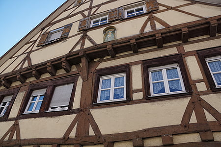 quantities, fachwerkhaus, road, old, facade, architecture, homes