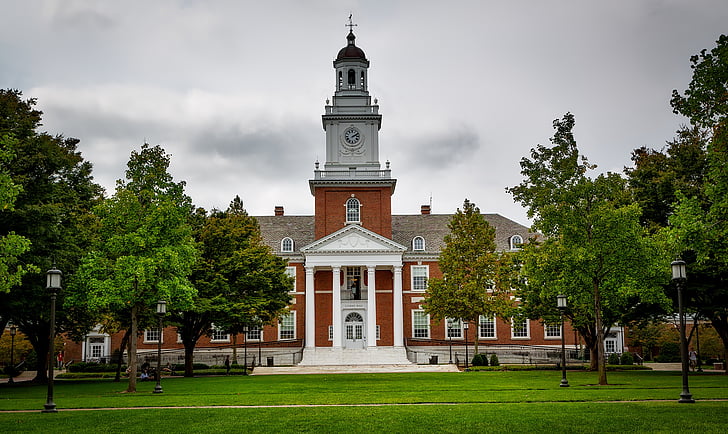Johns hopkins university, Gilman hall, škola, univerzít, vysokých škôl, vzdelávanie, Baltimore