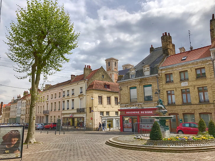 vesnice, Saint-omer, Francie, ulice, Architektura, Evropa, Francouzština