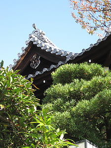 Kioto, Sanktuarium, dachu, stylu azjatyckim, Architektura, Azja, Japonia