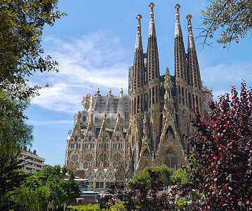 sagrada familia, Cathédrale, architecture, monument, Barcelone, Pierre, religion