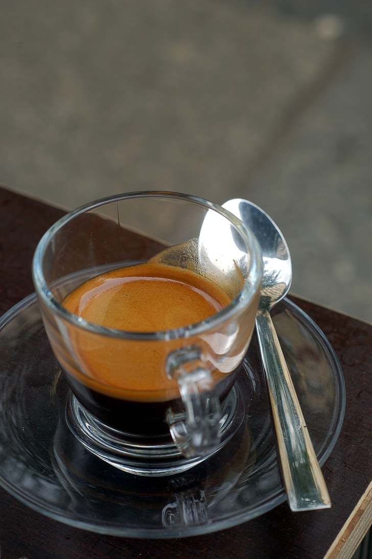cafè, una tassa de, gust, negre, carrer, resta, Pau