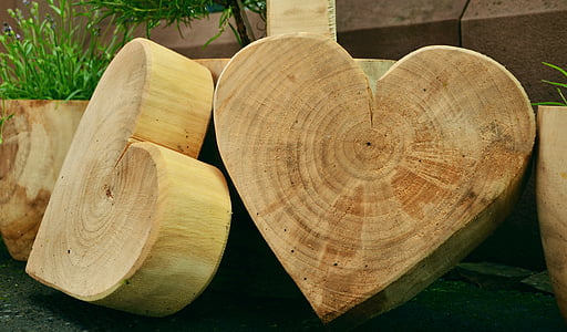træ, træ kunst, træskærerarbejde, træ billedhugger, illustrationer, hjerte, træ hjerte