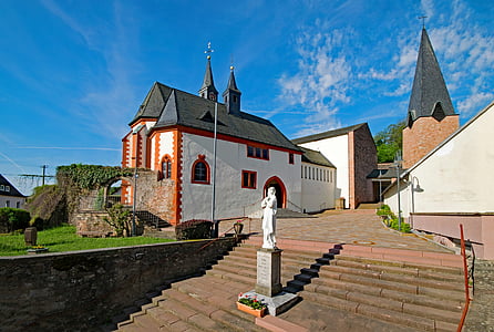 romarska cerkev, Hess iz, Mespelbrunn, Bavarska, Nemčija, cerkev, vera