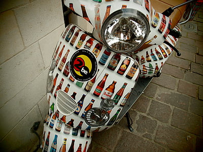 Motocykl, Belgia, piwo, światło