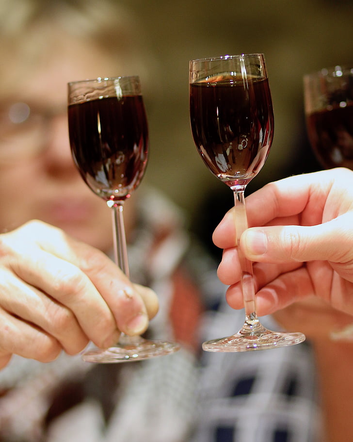 shot glas, støder sammen, Festival, fejre, drage fordel af, Tillykke, vin