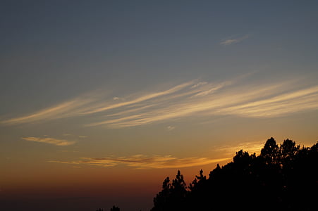 el salvador, sky, sunset, trees, mountains, clouds, sierra