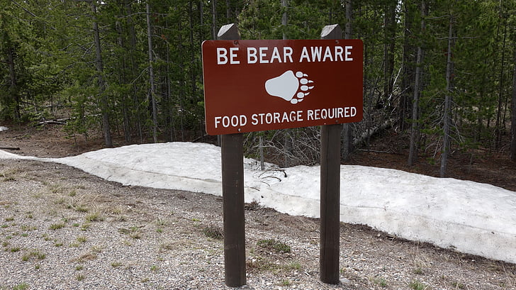 αρκούδες, Προειδοποίηση, προειδοποιητική πινακίδα, ζώα, θηρία, κίνδυνος
