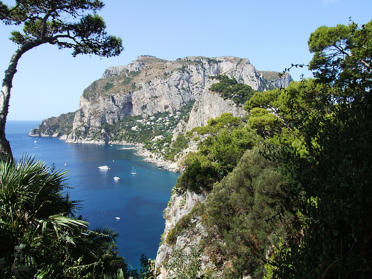 tenger, tengerpart, tengerpart, fák, óceán, Amalfi tengerpart, Il faglioli