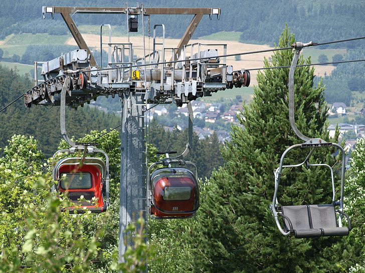svævebane, høj, ski lift, ferie, Mountain railway, Chairlift, Gondola