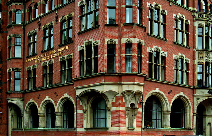 bygning, mursten, Hamborg, Speicherstadt, arkitektur, hjem, gamle speicherstadt