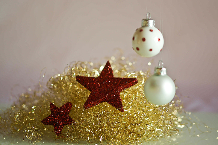 jul, bollar, Christmas bollar, röd, juldekorationer, dekoration, Advent