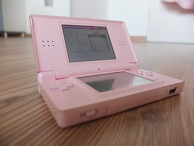 Nintendo, elektroniikka, pelit, sähköisen, vaaleanpunainen, laitteen, peli