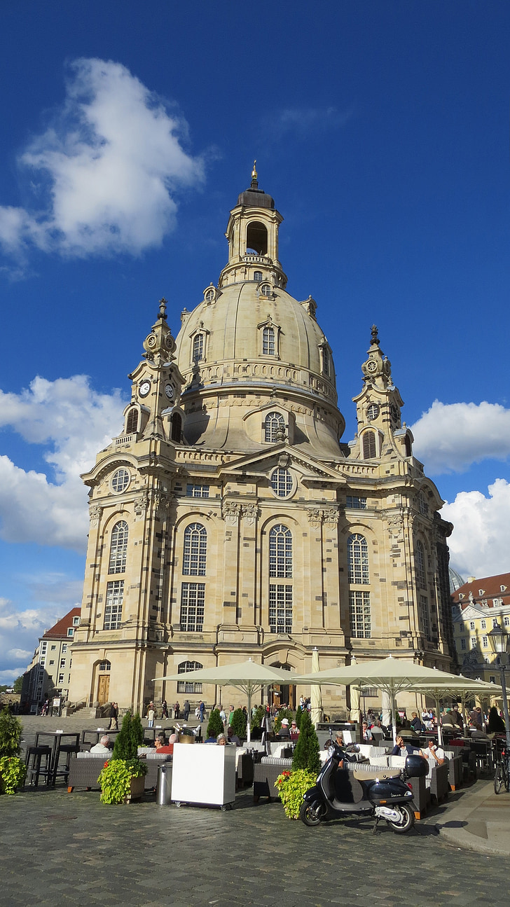 dresden, frauenkirche, marketplace, old town, building, church, architecture