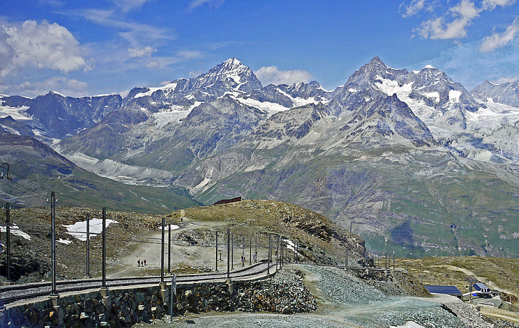Schweiz, Valais, Gornergrat, Alpin, Alperna, fråga, nordväst