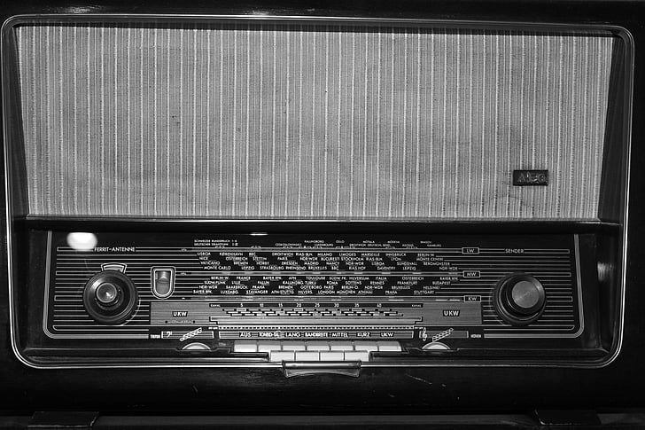 rádió, régi, nosztalgia, Tube rádió, zene, hangszórók, retro