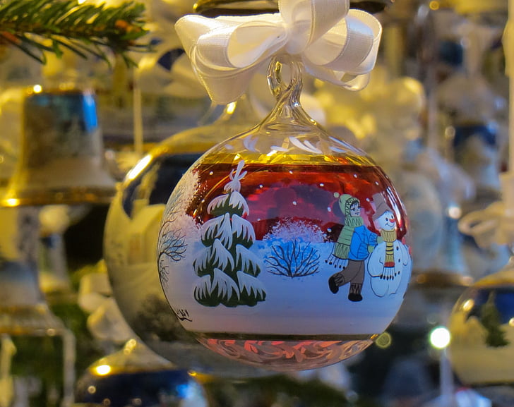 Kerst ornament, glaskunst, Kerst ornamenten, weihnachtsbaumschmuck, glazen bal, Kerst, Kerstmarkt
