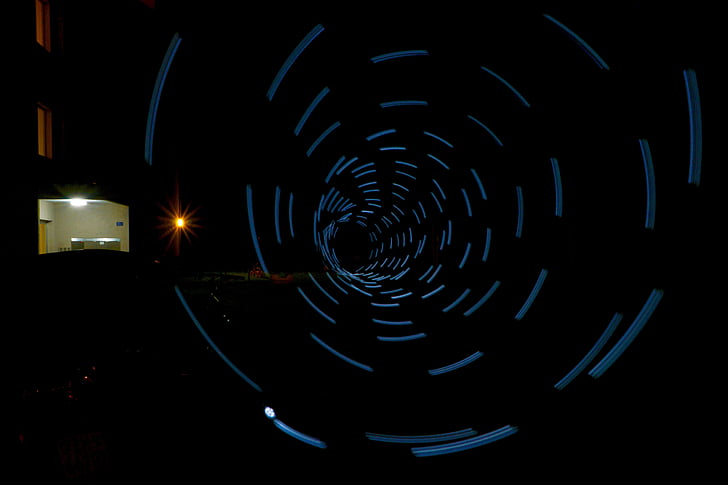 tunel, noć, tamno, lagana staza, isprekidane, tehnologija, ilustracija