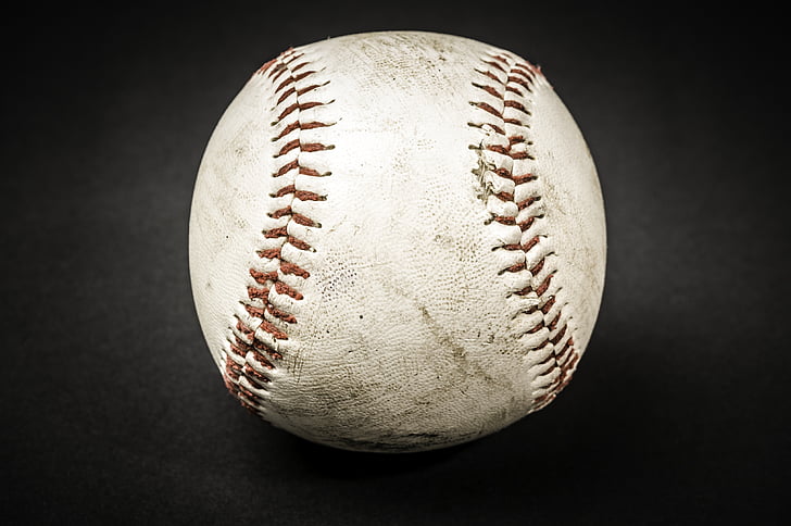 baseboll, smutsiga, idrott, bollen, gamla, Vintage, används