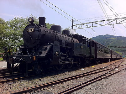 locomotiva a vapore, treno, Giappone, traffico