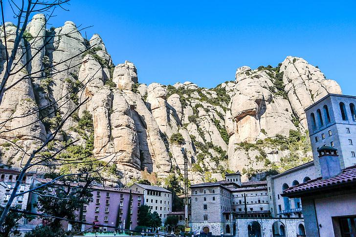 monastery, montserrat, mountain, rock, nature