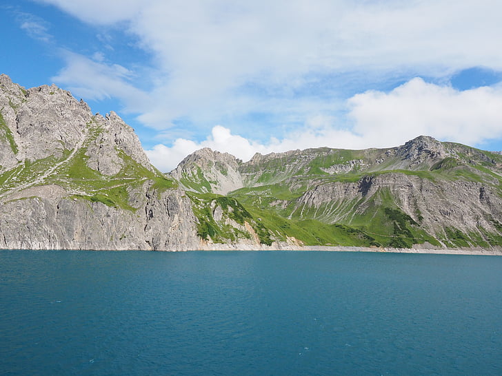 luenersee, schafgafall, brandnertal, Vorarlberg, Áustria, montanhas, Alpina