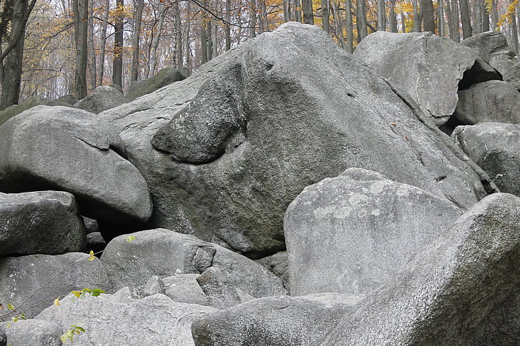 kameny, Rock, skalní moře, Odenwald, podzim